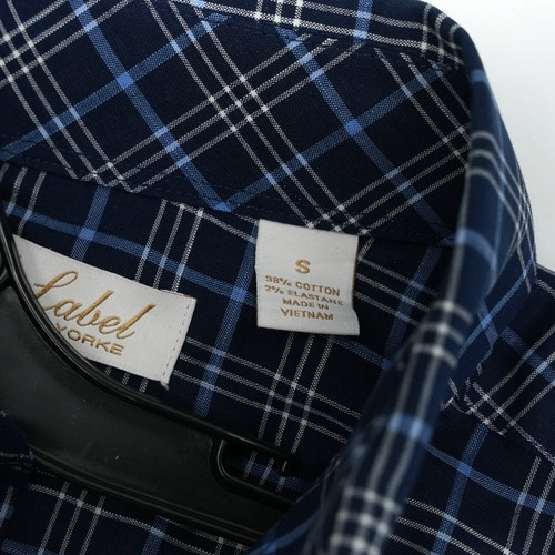 Roundtree & Yorke Gold Label Shirt S Blue White Check Stretch Non-Iron NWT - Bild 5 von 9