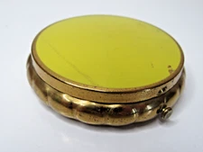 Vintage Dorset Fifth Avenue Round Powder Compact Gold Tone / Yellow W/ Mirror CH