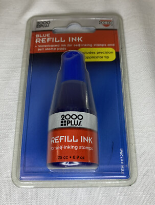 2000 Plus 2000 PLUS Self-Inking Refill Ink, Blue, .9 oz Bottle (COS032961)