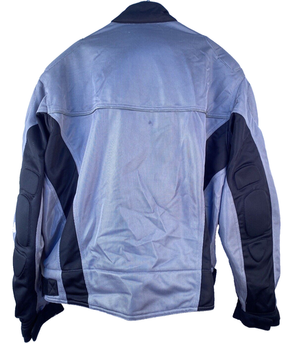 First Gear Motorcycle Jacket Logo Padded Hook & Loop Pockets Full Zip Silver XL - Picture 15 of 19