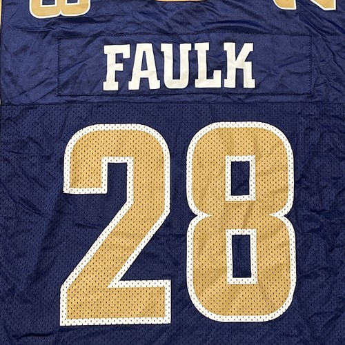 Rams Jersey Marshall Faulk XXL Men’s Nike Blue St Louis LA - Picture 5 of 7
