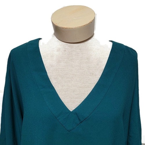 Trina Turk Dellia Green V- Neckline Dress Size M Short Sleeve New With Tags - Picture 10 of 14