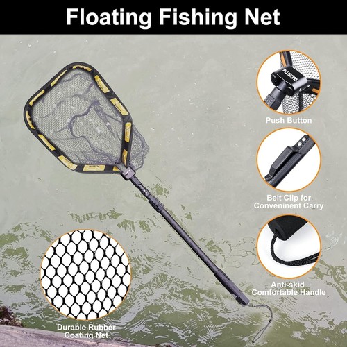 Rubber Coated Floating Fishing Net - Compact & Lightweight for Easy Catch & R... - Picture 4 of 10