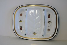GEORGES BRIARD AMBROSIA Enamel Ware Porcelainite Pineapple Divided Serving Tray