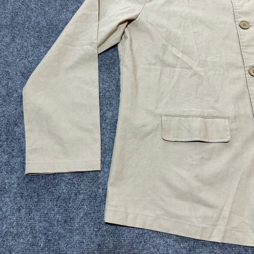 NEW COOFANDY Jacket Womens XXL Linen Blend Beige Utility Army Pockets Coat - Picture 9 of 11