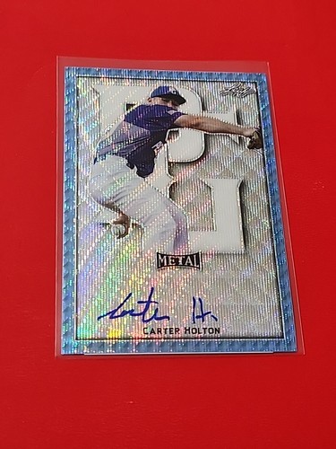 Carter Holton 2020 Leaf Perfect Game Metal Auto Platinum Wave Proof 1/1 Braves - Picture 4 of 7