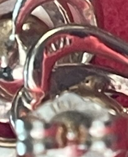Vintage Estate 14k YG Genuine Pearl, Ruby, and Diamond Earrings 4.35 Grams - Picture 8 of 16