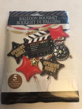 Anagram Interational Balloon Bouquet - 5 Hollywood/Movie Themed Balloons (New)