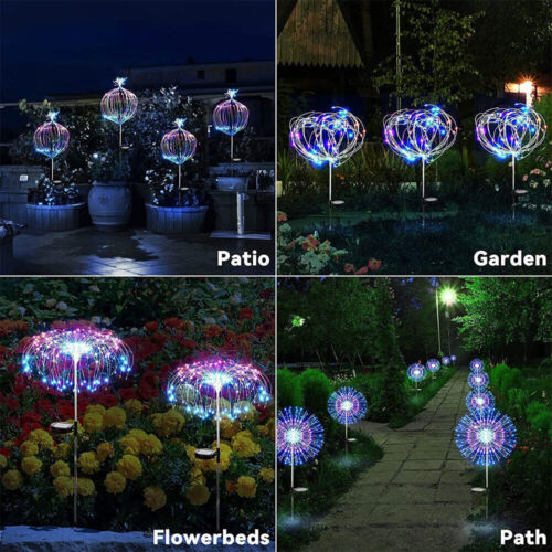 150 LED Solar Firework Lights Outdoor Waterproof Path Lawn Garden Decor Lamp - Picture 10 of 10