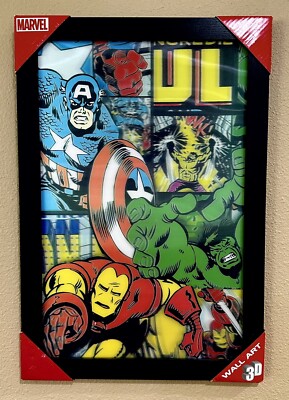 Marvel Holographic Wall Decor Captain America/Hulk/Iron Man Colorful Collectible