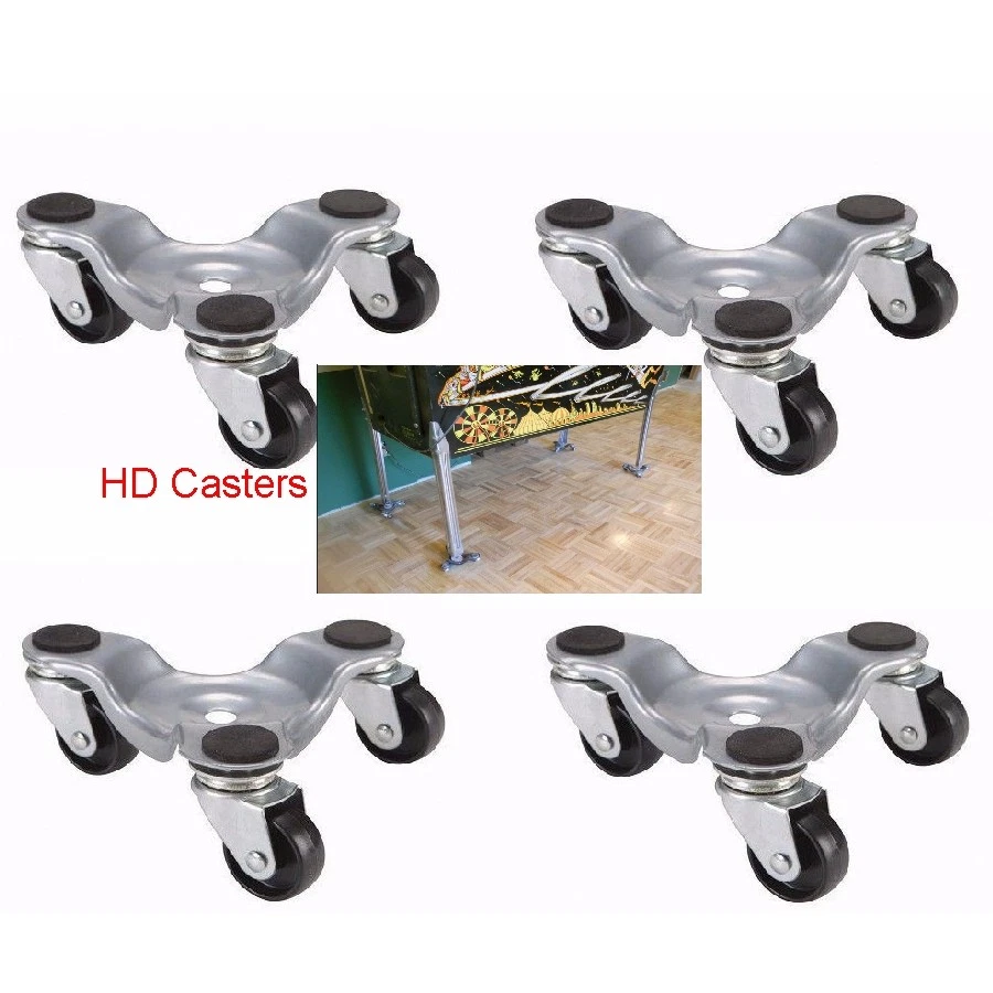 UNDISCLOSED 4 Piece Pinball Machine Moving Dolly Wheels Skates for legs Replaces Hand truck