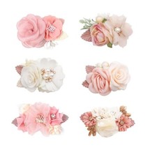 6pcs Flower Hair Clips Set Floral Hair Bows for Baby Girls Teens Gifts