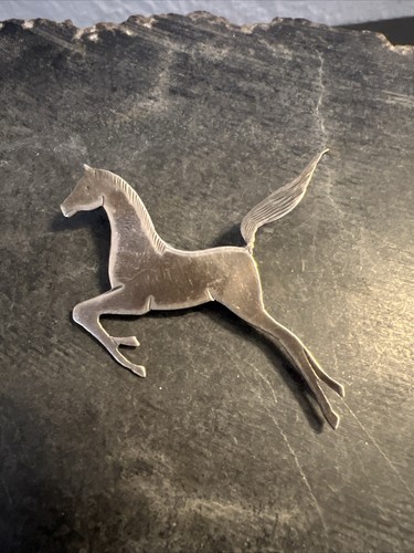 Vintage Navajo Jeremy C Delgarito Handmade Sterling Horse Brooch 3.88 Grams - Picture 2 of 7