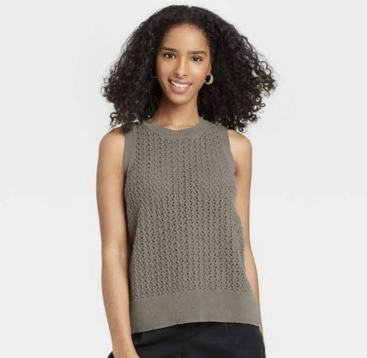 Target A New Day Open Knit Sweater Vest Gray Boho Sleeveless NEW! Women's  XXL | eBay