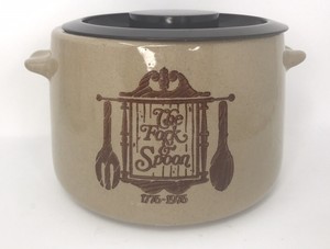 Fork Spoon Crock Pottery Kitchen Treat Cookie Jar Canister
