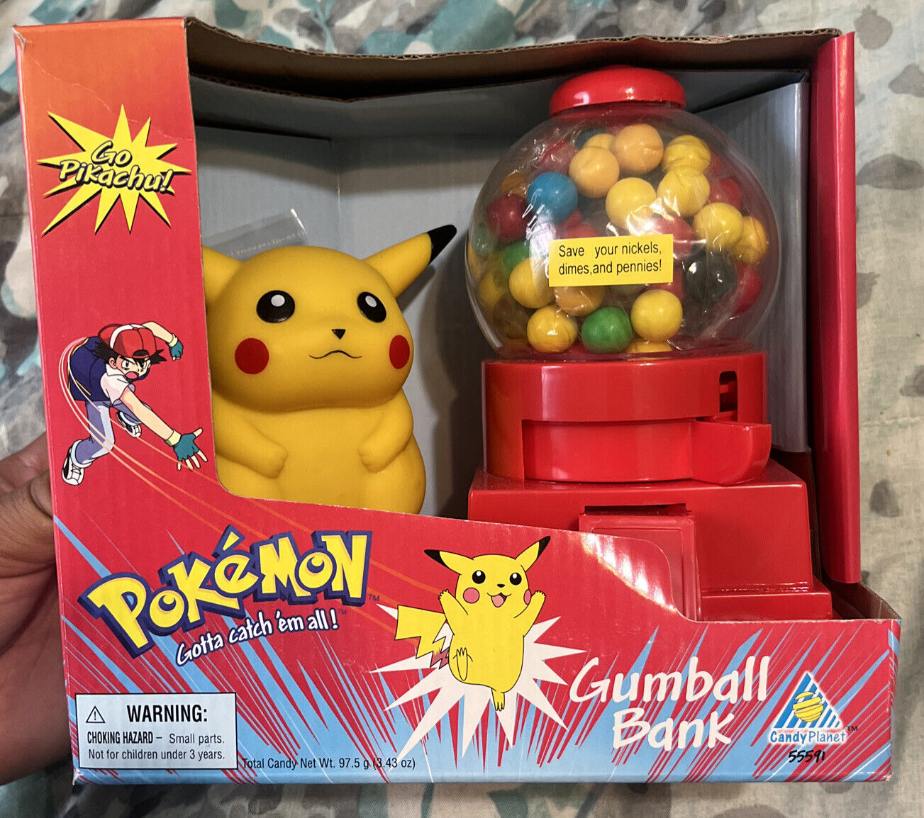 Vintage 1998 Pokémon pikachu gum ball machine New Sealed Htf Rare