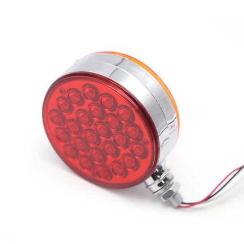 4x Amber/Red 3" Double Face LED Pedestal Fender Brake Turn Signal Lights Truck - Bild 14 von 20