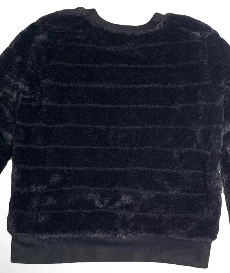 Sudadera de felpa casi famosa Top niña XS negra manga larga suave lisa Foto 3 de 4