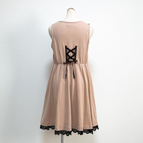 axes femme Sleeveless Collared Dress Size M US XS/S Pink Lolita Kawaii Jfashion - Picture 3 of 9