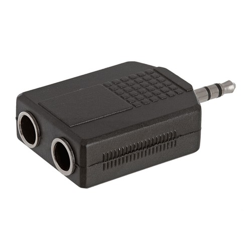 3.5mm Stereo to 2x 6.35mm Stereo Splitter 1/4" Plug to Dual 1/8" Jack Adapter - Picture 3 of 3