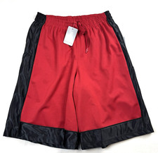 Men's Mesh Basketball Shorts 3 Zipper pockets Stretchy waist, Large NEW