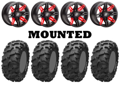 Kit 4 ITP Blackwater Evolution 27x9-14/27x11-14 on Sedona Rukus Red 12mm CAN