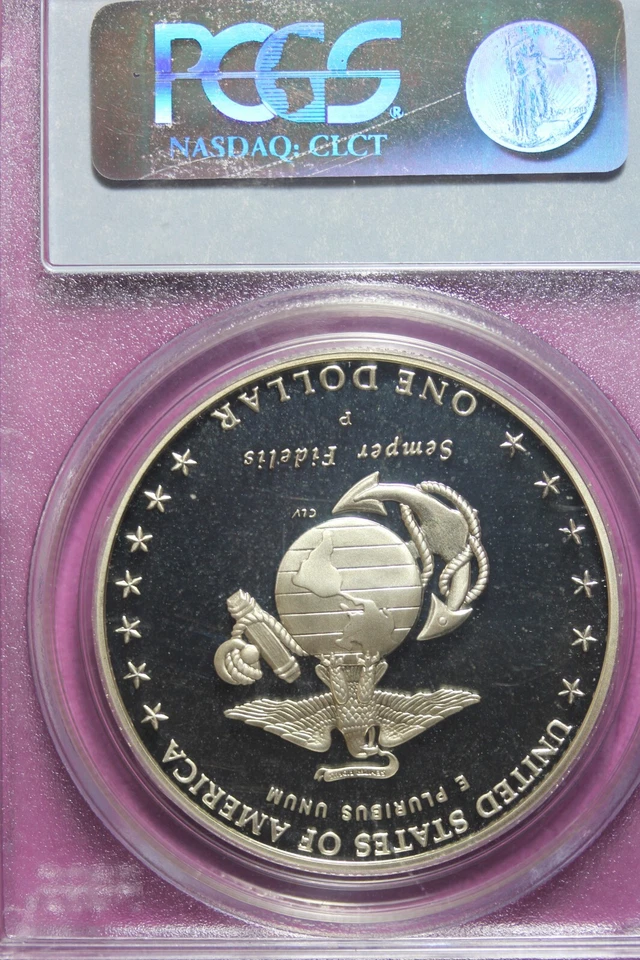 2005 P- PCGS PR69DCAM MARINE CORPS ONE DOLLAR #B45406 - Image 2 of 2