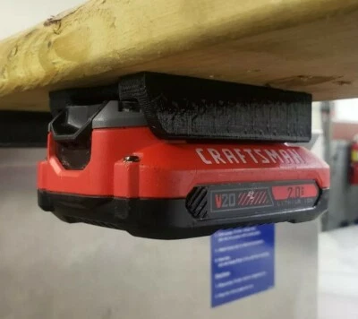 **2 Pack** Craftsman 20 Volt V20 Wall/Undershelf Locking Battery Holder Mount