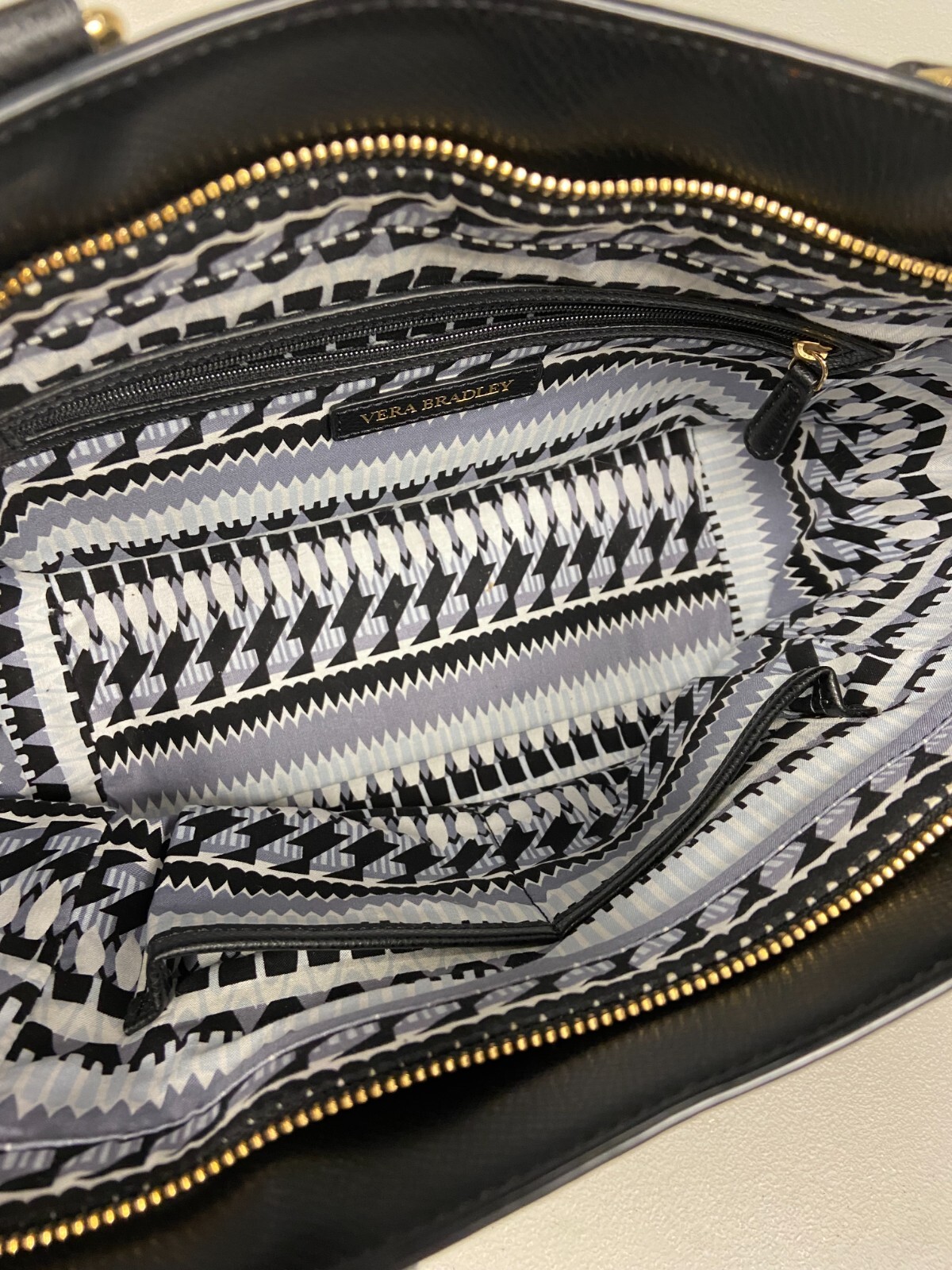 VERA BRADLEY BLACK HANDBAG REMOVEABLE SHOULDER ST… - image 4