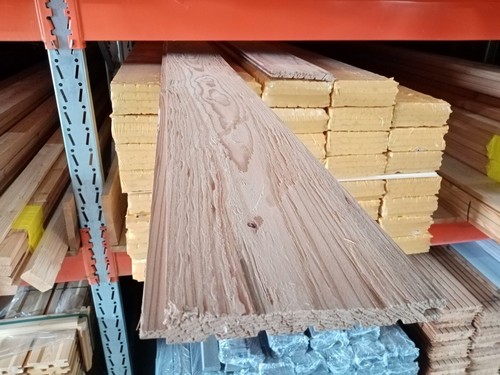 Gehackte Europa Lärche, Nut + Feder thermobehandelt 18,5 x 194 mm B-C Sortierung - Bild 2 von 8