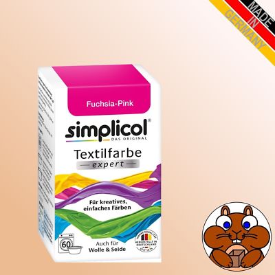 SIMPLICOL expert Textilfarbe 1705 FUCHSIAPINK 150g Wäsche Stoff Batiken färben