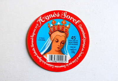 ETIQUETTE BOITE FROMAGE - CAMEMBERT INDRE et LOIRE - AGNES SOREL - CHEESE LABEL