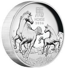 AUSTRALIAN 2026 Lunar Year of the Horse 1oz 1 Silver HIGH RELIEF COIN
