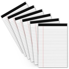 Legal Pads 5x8 Small Note Pads 5x8 Notepads 6 Pack White Writing Pads 5x8