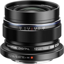 OM SYSTEM Olympus M.Zuiko Digital ED 12mm F2.0 Black for Micro Four ThirdsCamera