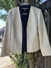 Black Label by Evan-Picone Beige Women  s Jacket Blazer Size 12 With No Buttons