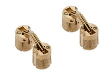 Cylinder Invisible Hinge for Caravan Worktops 180º Solid Brass pack of 2 pcs