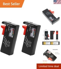Battery Tester 2 Pack Compact Universal Battery Check Tool