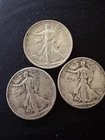 Walking Liberty Half Dollars 50c Lot Of 3 Coins