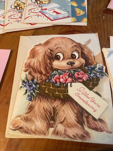 Greeting Cards Lot of 12 Unused Vintage 1940's Art Deco - Picture 5 of 6