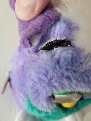 Vtg 1999 FURBY BABY Purple & Green Grey Eyes MOVES NO SOUND BROKEN EAR - Bild 11 von 13