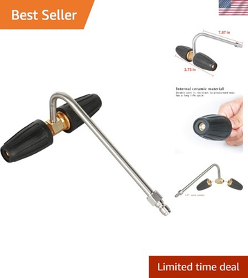 #ad Pressure Washer Gutter Cleaner Two Rotating Turbo Nozzles Attachment 1 4 In... $51.99