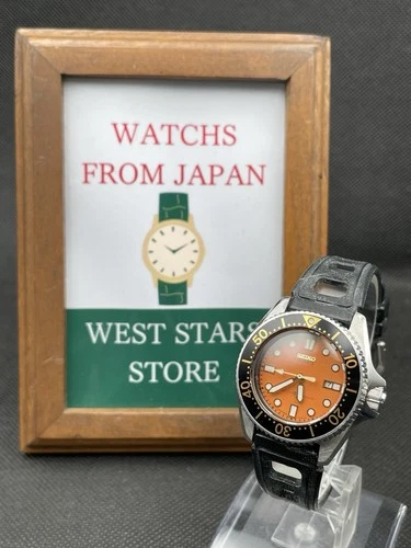 [AS IS] Vintage SEIKO Diver 2625-0010 Orange Round Quartz Unisex JAPAN