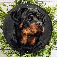 Rottweiler Dog Memorial Round Door Tin Metal Signs Home D cor 8x8