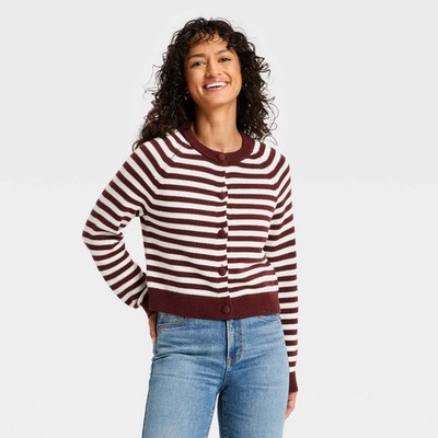 Women Crewneck Cotton Cardigan - Universal Thread
