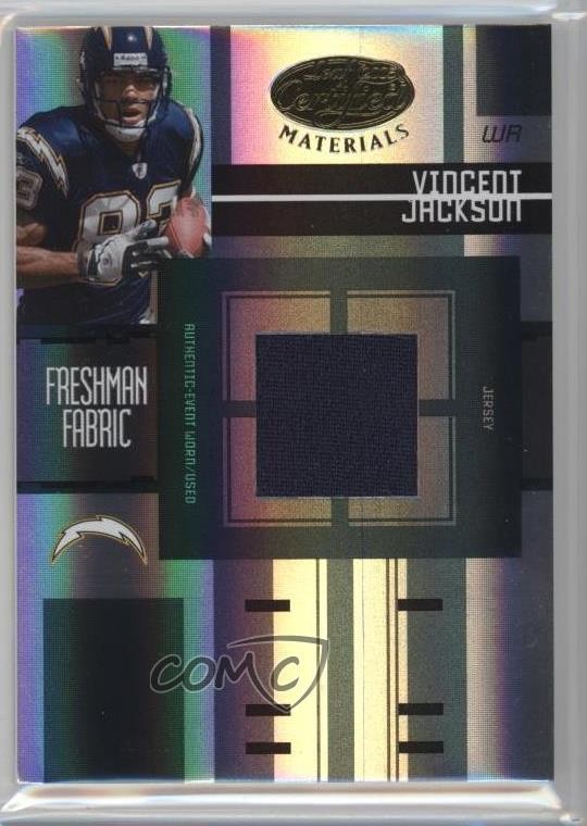 2005 Leaf Certified Materials Freshman Fabric Vincent Jackson Rookie RC 0q4