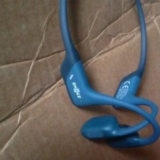 Shokz OpenRun Blue Bone Conduction Bluetooth Wireless Neckband Headphones Mic