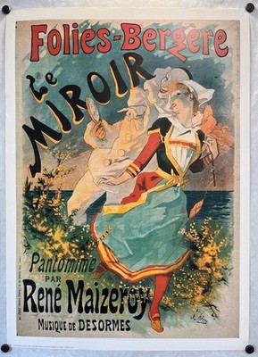 Folies-Bergère: Le Miroir by Ateliers Cheret- New/Old Stock Vintage Print, 1992