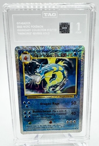 2002 POKEMON LEGENDARY COLLECTION #12 GYARADOS-REVERSE FOIL TAG 1