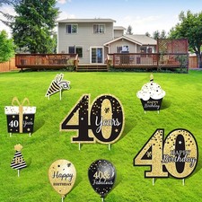 Happy 40th Birthday Decorations for Men Outdoor 40th Birthday Yard Signs with...